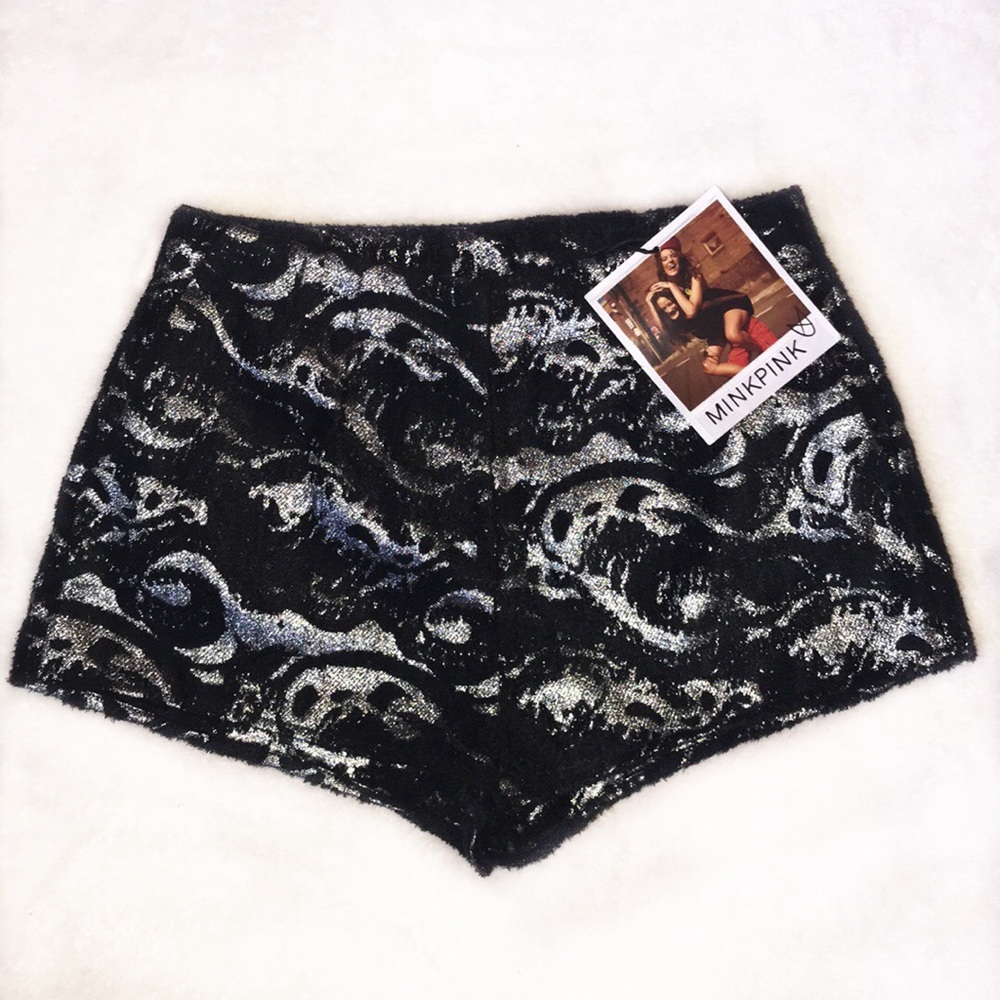 MinkPink | NWT Ziezo Masquerade Shimmer Shorts